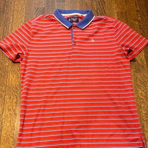 Men's Red Striped Golf Polo Shirt